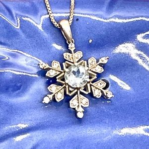 Sterling Topaz & Crystal Necklace